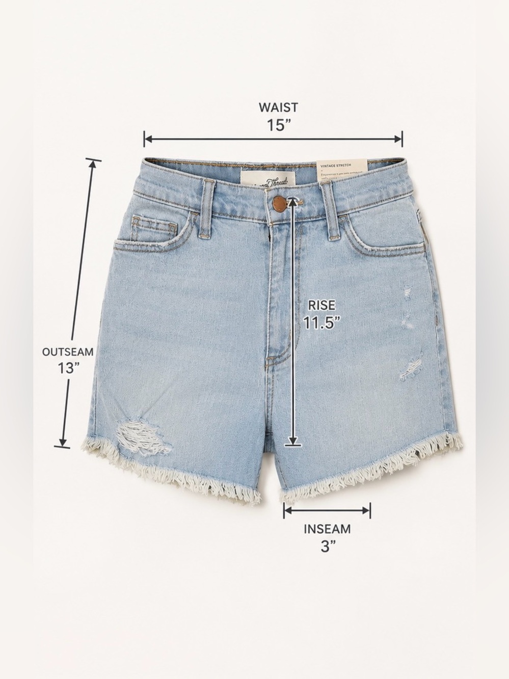 Universal Thread Highest Rise Distressed  stretch Denim Cutoff Jean Shorts NWT 6 - Picture 11 of 14